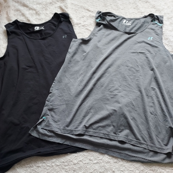 Russell Athletic Training Fit Mesh Tank Tops Lot of 4 Blue, Teal, Black, & Gray - Picture 4 of 8
